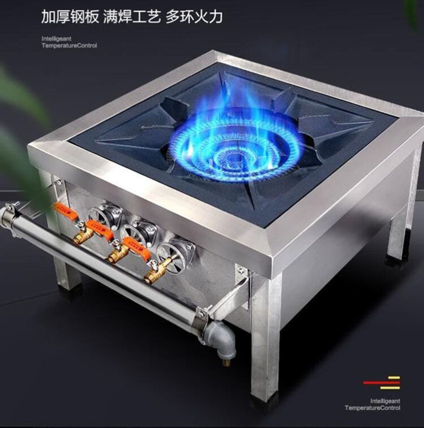 美星韩式不锈钢商用低汤灶单双眼燃气灶矮脚炉节能灶煲汤炉