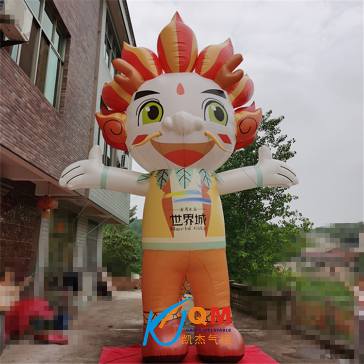 充气卡通龙王气模 房地产充气小龙卡通吉祥物气模定制行走人偶