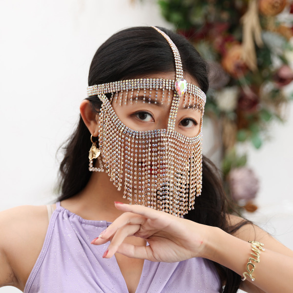 Buy Fringe Face Mask Black Girls Mask Face Chain Jewelry Online in India 