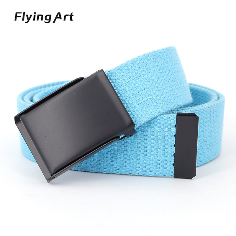 厂货直供腰带男女帆布皮带潮运动户外金属扣休闲布料牛仔裤带