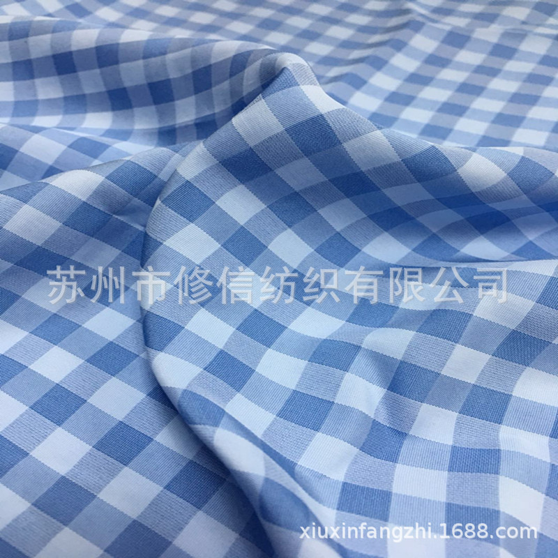 醋酸色织格 双色复古格提花人丝人棉醋酸混纺女装衬衫连衣裙面料