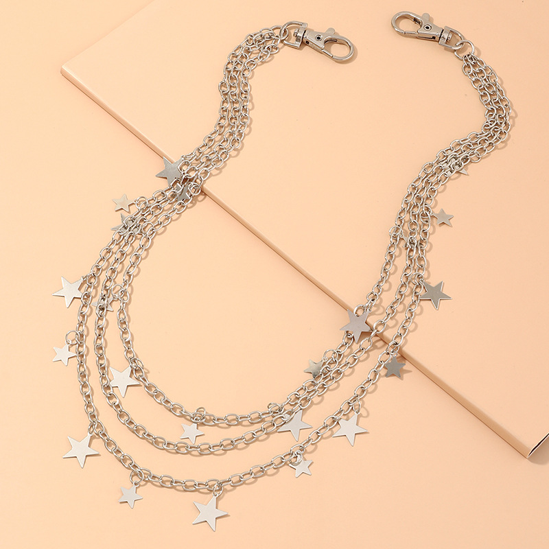 Fashion Popular Punk Style Multi-layer Star Pendant Waist Chain display picture 6