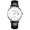 Ultra thin waterproof quartz watch, trend belt, 2023 collection, genuine leather