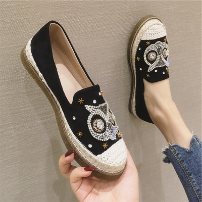 香港潮牌香港2020年新款百搭網紅懶人漁夫鞋休閑平底單鞋女壹腳蹬