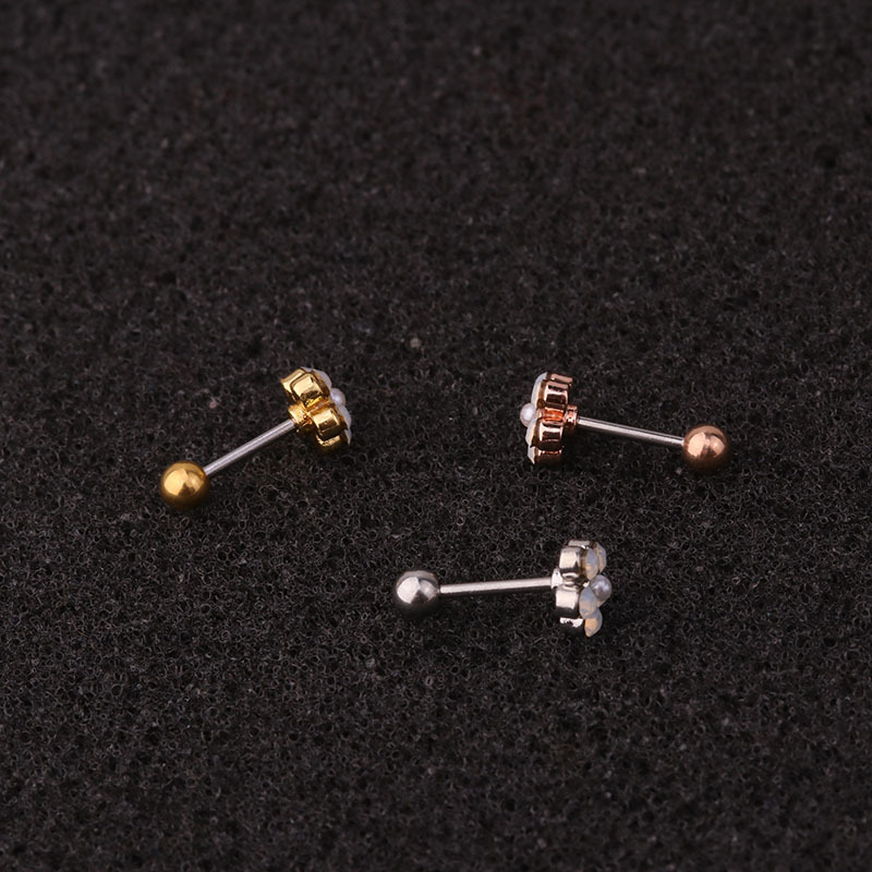 Ear Cartilage Rings & Studs Fashion Geometric 316 Stainless Steel  Copper Zircon display picture 1