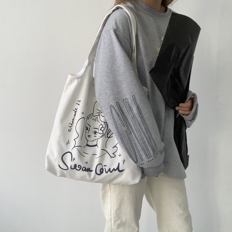Nueva bolsa de lona de las mujeres bolso del chaleco del hombro de gran capacidad japonesa Harajuku ulzzang estudiante universitario bolsa ins