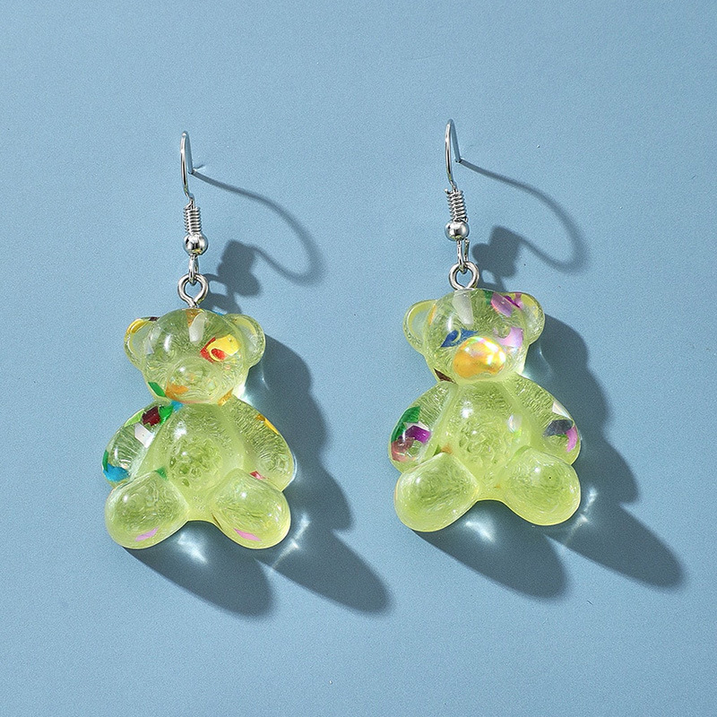 Cute Transparent Bear Earrings display picture 6