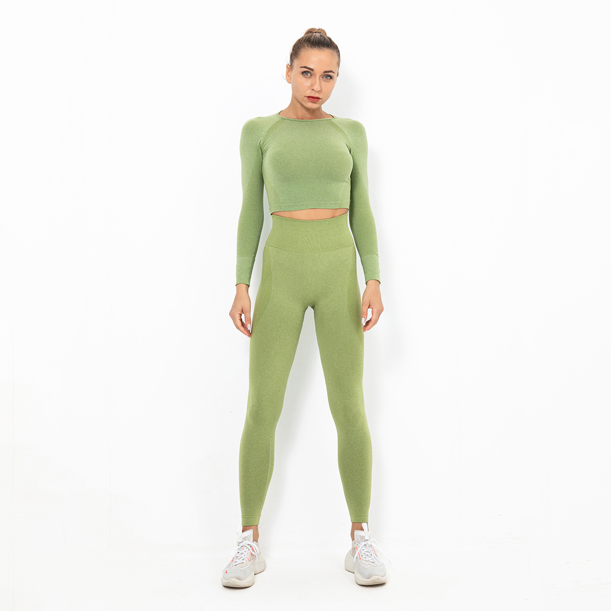 seamless knittedtight elastic hip fitness sports suit NSLX9030