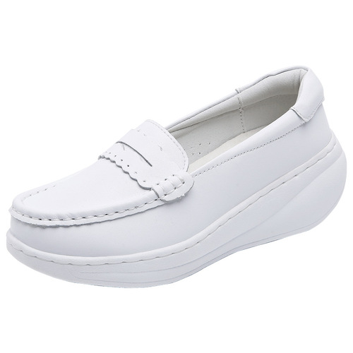 Women's Nurse Shoes, Single Shoes with Breathable Soft Sole, Non-Binding Feet, Thick Sole with Height Increase, Rocking Shoes, Winter Pudding Shoes, Autumn/Winter Style, Dropshipping