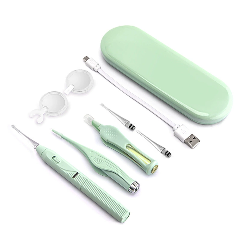 Children's glowing silicone ear picking for home use, set, 3 pieces
