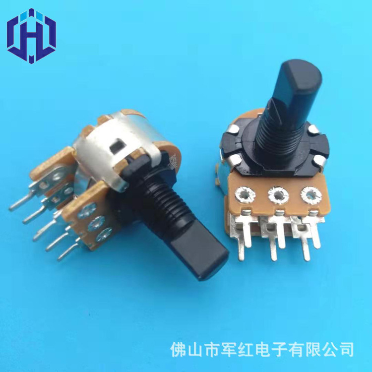 高品质wh148 双联塑胶半轴D型柄15mm电位器b50k 厂家直销电子