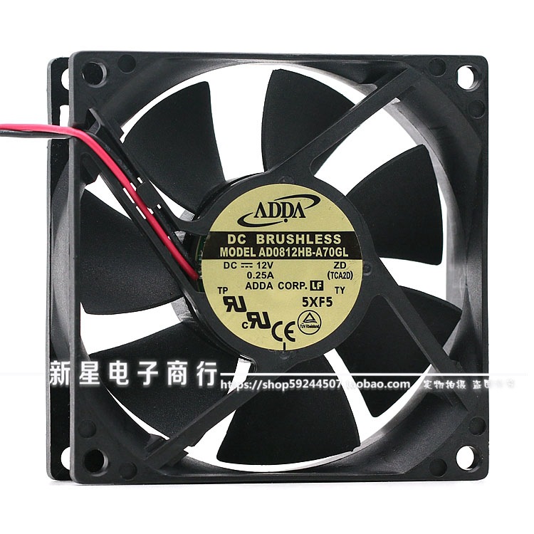 全新ADDA AD0812HB-A70GL 8025 8厘米12V 0.25A 8CM机箱散热风扇