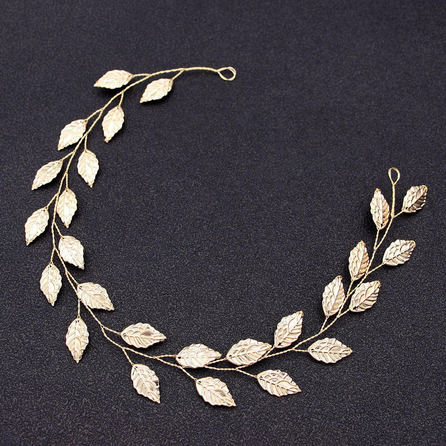 12g Weight Jewelry Headband Hair Accessories Type 1 Piece Quantity Party Occasion Alloy Material Leaf Pattern Women's Gender Sweet Style Sweet Women's Leaf Alloy Jewelry Headband 8