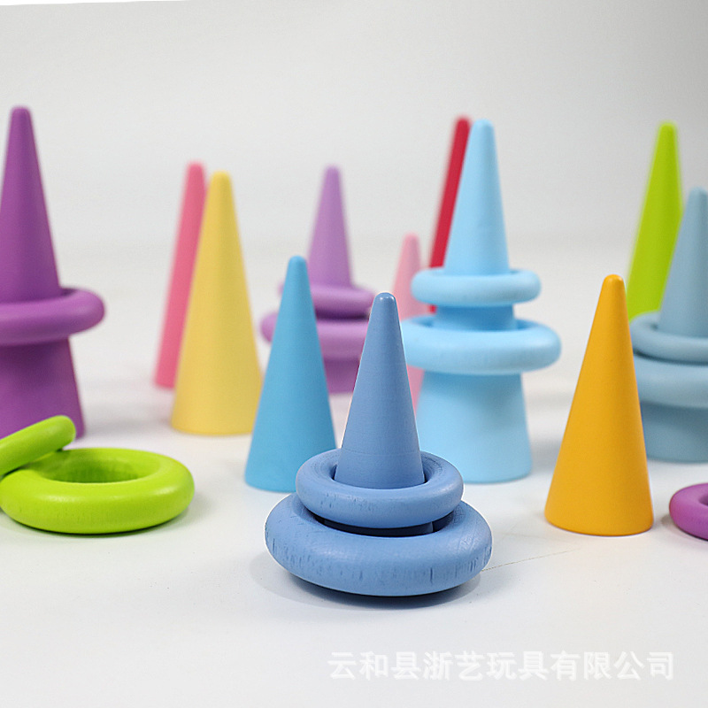 Juguetes de madera para niños macaron rompecabezas educación temprana desarrollo de los niños bloques de construcción educativos Arco Iris Jenga