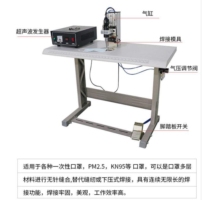 超声波口罩耳带点焊机点点机压边焊接机无纺布桌面融合机