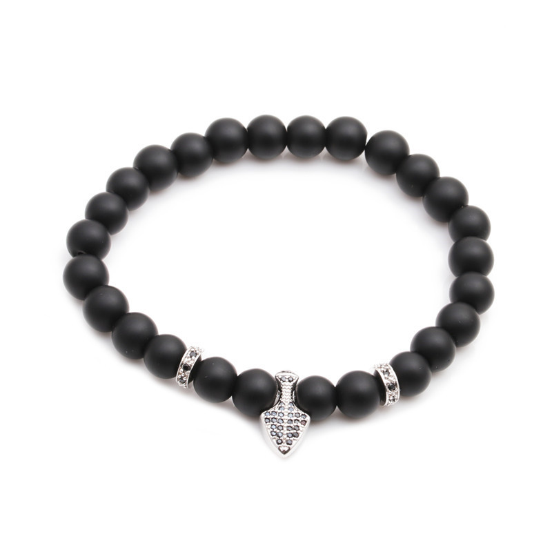 Tendance Nouveau Produit Givré Pierre Diamant Boule Perles Bracelet Ensemble En Gros Nihaojewelry display picture 3