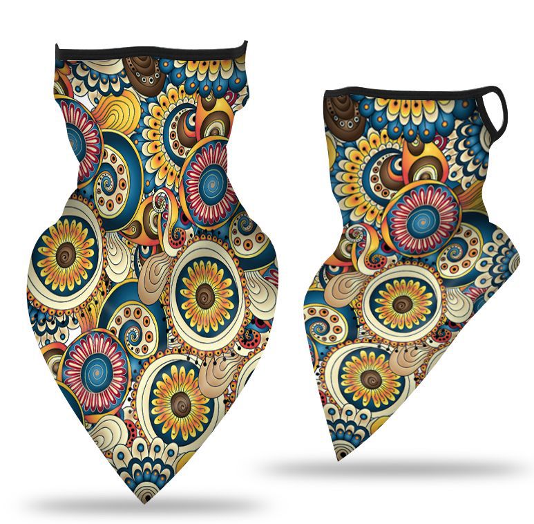 Oído-colgando triángulo bufanda hielo malla de seda máscara transpirable cuello cubierta al aire libre equitación pesca a prueba de viento protector solar cara toalla bufanda