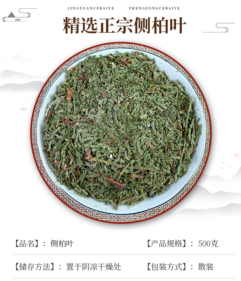 Dried Platycladus Leaf Powder Ce Bai Ye 侧柏叶 Fine Herbal Powder 500g overview