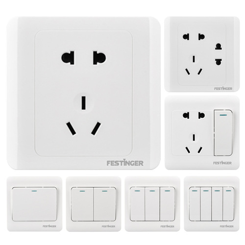 Festing Switch and Socket Project Elegant White Panel 2+3 Positions 5 Holes with USB One-Way Dual Control Surface Mount Multi-Purpose