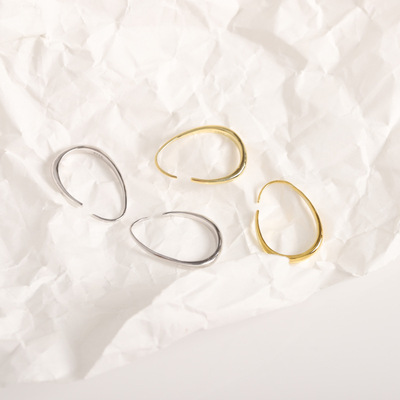 925纯银耳环女冷淡风水滴金属几何2020新款素银气质高级感耳饰潮|ru