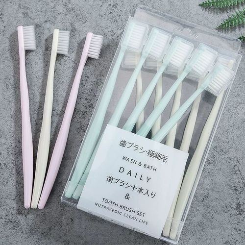 Soft bristle toothbrush with protective cover for adult household Japanese style fresh macaron with hijab Japanese style portable family pack