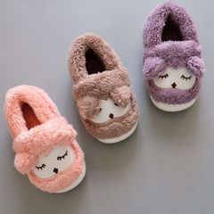 Winter 2023 New Plush Warm Children's Home Bag and Cotton Shoes for Boys and Girls, Lightweight Indoor Shoes for 2-9 Years Old