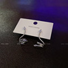 Tide, silver needle, small design earrings, silver 925 sample, Korean style, diamond encrusted, trend of season, internet celebrity, wholesale