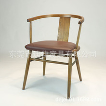 北欧太师椅新中式古典简约时尚靠背创意椅子酒店咖啡厅实木餐椅