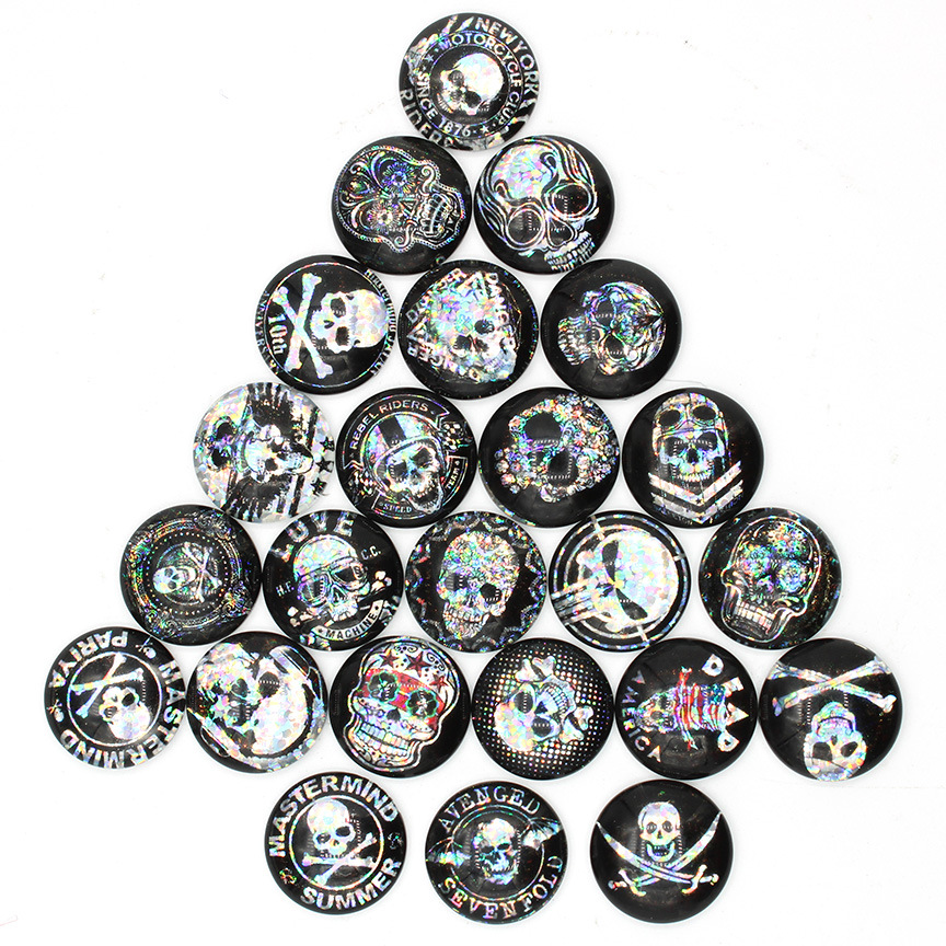 時間宝石光沢のあるガラスパッチリングフェイスイヤリングキーホルダー diy ジュエリーアクセサリー