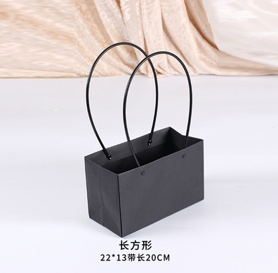 Bolsas de papel, bolsa de embalaje de flores, papel kraft espesado, bolsa de embalaje de arreglo floral, bolsa de regalo de papel de búfalo resistente al agua cuadrada