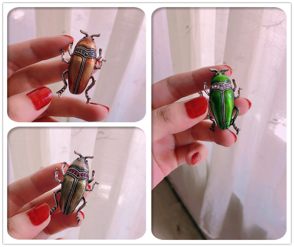 Alloy Material Insect Pattern Unisex Gender Retro Pin Insect Alloy Enamel Plating Unisex Brooches