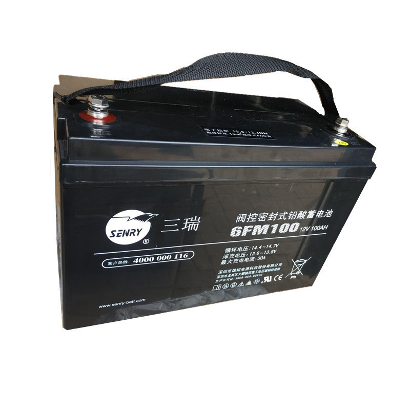 三瑞蓄电池12V100AH 铅酸免蓄电池6FM100蓄电池ups直流屏阀控密封