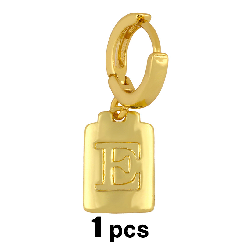 Simple Square Glossy 26 Letter Earrings display picture 28