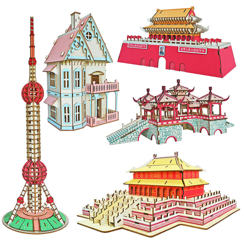 Трехмерная реалистичная деревянная головоломка для школьников и студентов, интеллектуальная игрушка, новая коллекция, DIY