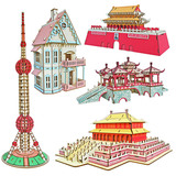 Трехмерная реалистичная деревянная головоломка для школьников и студентов, интеллектуальная игрушка, новая коллекция, DIY