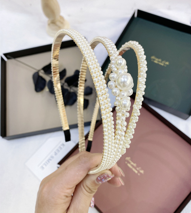 Korean Fashion Sweet Twist  Braid Pearl Hair Hoop Female Korean Ladies Hair Accessories Wave Bride Fine Edge Headband Wholesale Nihaojewelry display picture 17