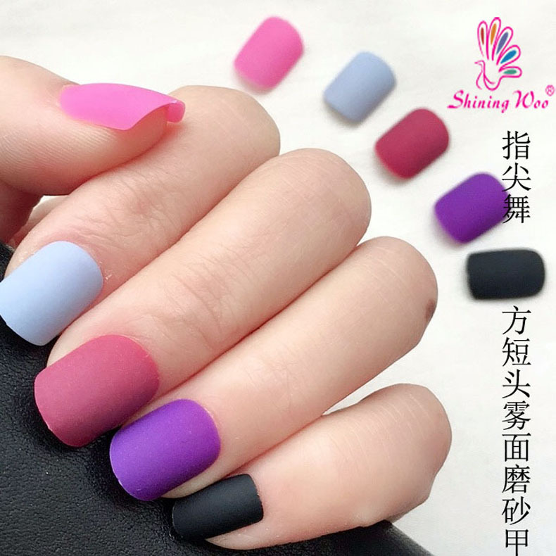 Multicoloured matte fake nails for manicure