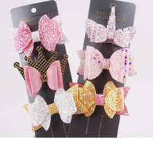 韩国进口亮粉布料夹子 儿童发饰头发夹子发夹5CM包布发夹厂家直销