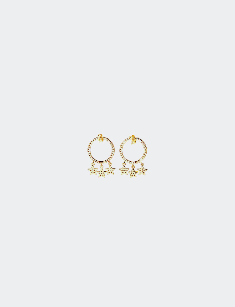 fashion goldplated zircon fivepointed star earrings wholesalepicture3