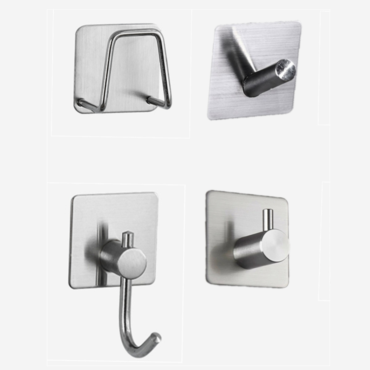 Free punch 304 Stainless steel Paste wall solid Hooks Strength Sticking hook Cross border Specifically for Single hook Coat hooks
