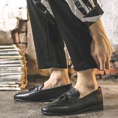 Boots for men, beanpole shoes with English-style tassels, slip-on lazy shoes, Korean-style versatile small leather shoes for men, INSP new product 7030-J