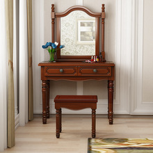 美式实木梳妆台带妆凳现代简约卧室小户型欧式白色家用化妆桌
