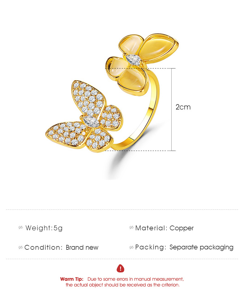 Exaggerated White Pearl Butterfly  Fashion Adjustable Opening Ring Wholesale display picture 1