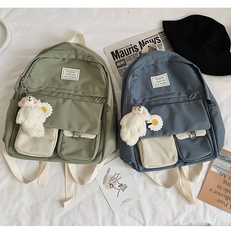 Koreanische Version Von Ulzzang College-stil, Altmodisch, Kleines Frisches Mädchen, Farblich Kontrastierende Schult Asche, Japanischer All-match-studenten Rucksack display picture 35