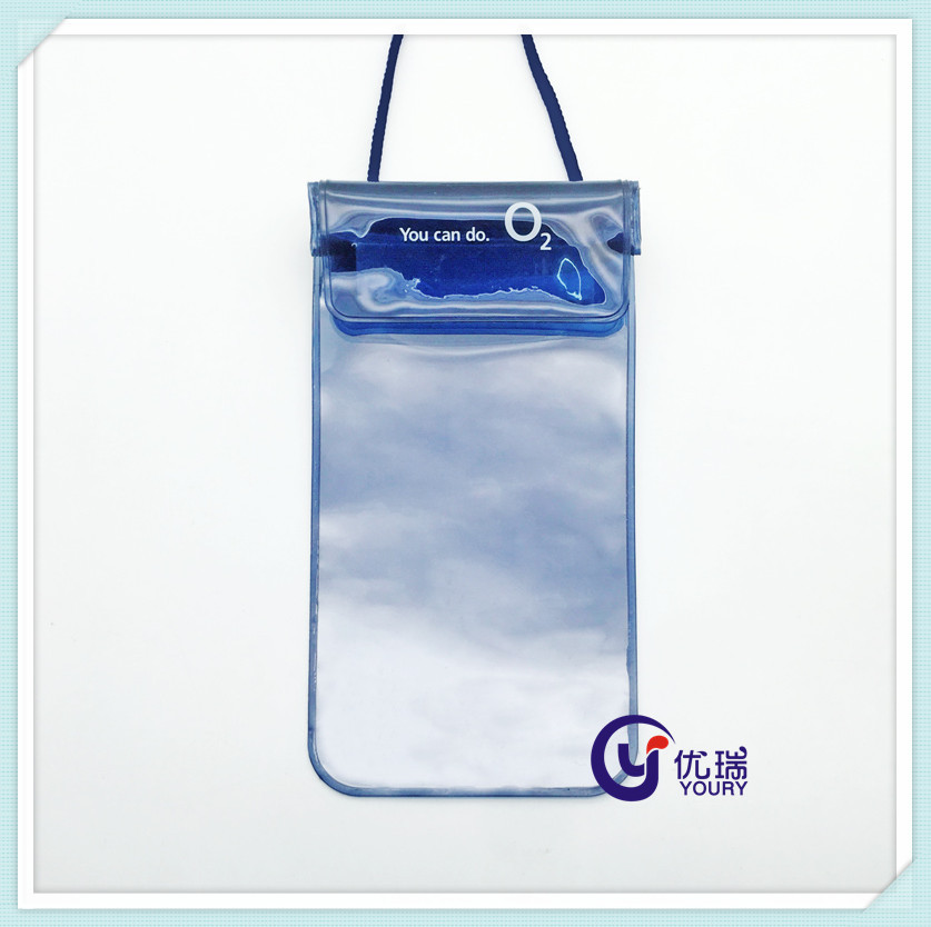 专产透明PVC手机防水袋 魔术贴防水手机套 手机挂脖袋外贸定做