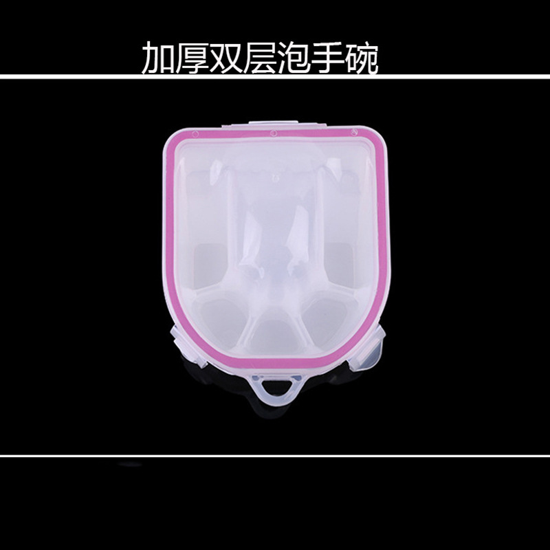 Herramientas de uñas al por mayor burbuja de uñas mano Tazón de doble capa de burbuja muñeca engrosada tazón de mano resistente a la caída con función de preservación del calor