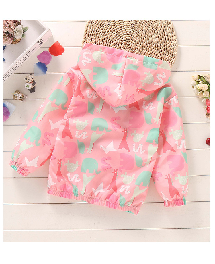 Fashion Animal Cartoon Flower Printing Polyester Girls Outerwear display picture 4