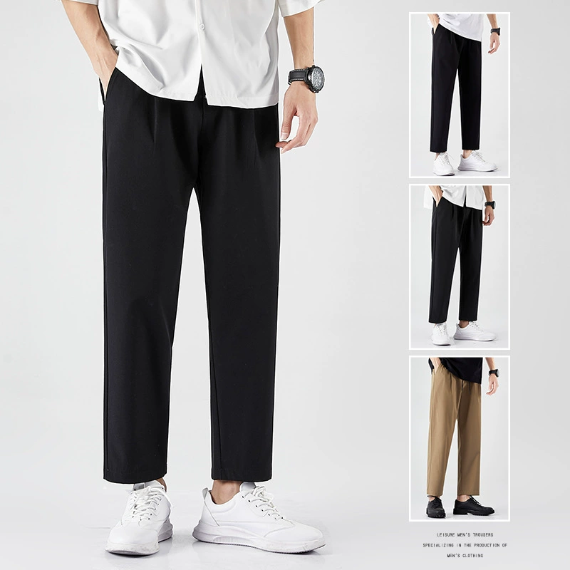2020 летние тонкие однотонные мужские повседневные брюки, Новые комбинезоны, спортивные брюки, универсальные классические повседневные брюки, мужские брюки