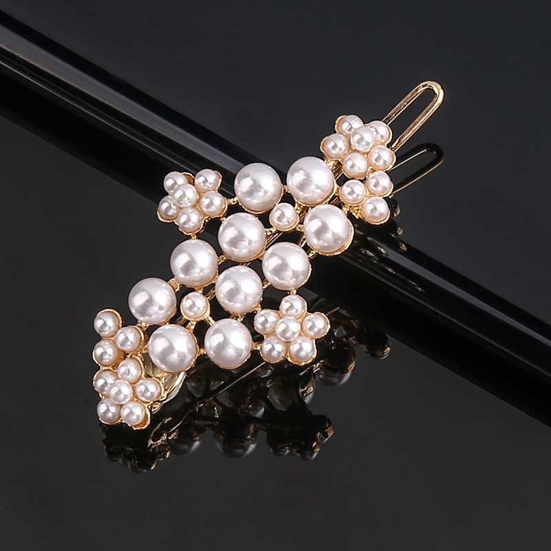 Fashion Butterfly Bow Knot Imitation Pearl Alloy Hair Clip 1 Piece display picture 1