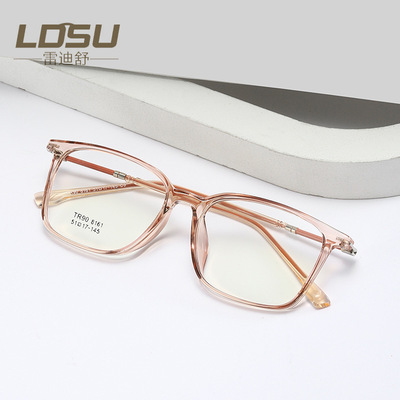 2020新款烤漆镜腿大框TR眼镜架女 时尚韩版透明金属平光镜8161